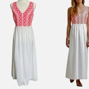Vineyard Vines Embroidered Bodice Maxi Dress, Sz 0